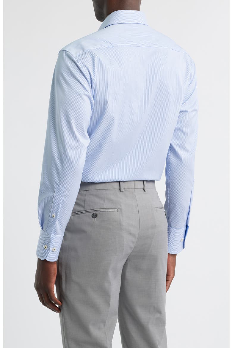 Luxury Modern Fit Micro Stripe Non-Iron Dress Shirt, Alternate, color, BLUE