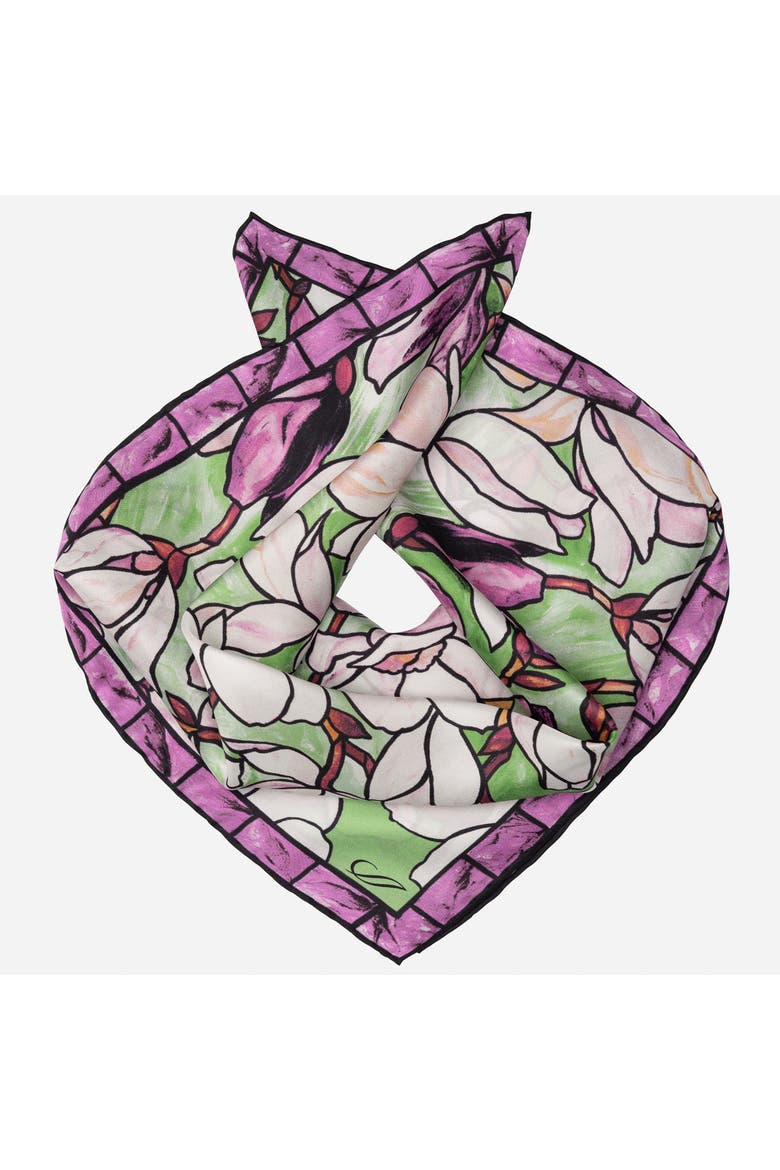 Clara - Silk Bandana, Alternate, color, Orchid Pink