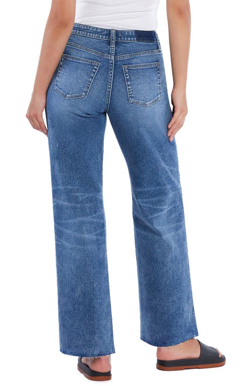 Hint Of Blu Nora Raw Hem Relaxed Wide Leg Jeans In Nora Blue