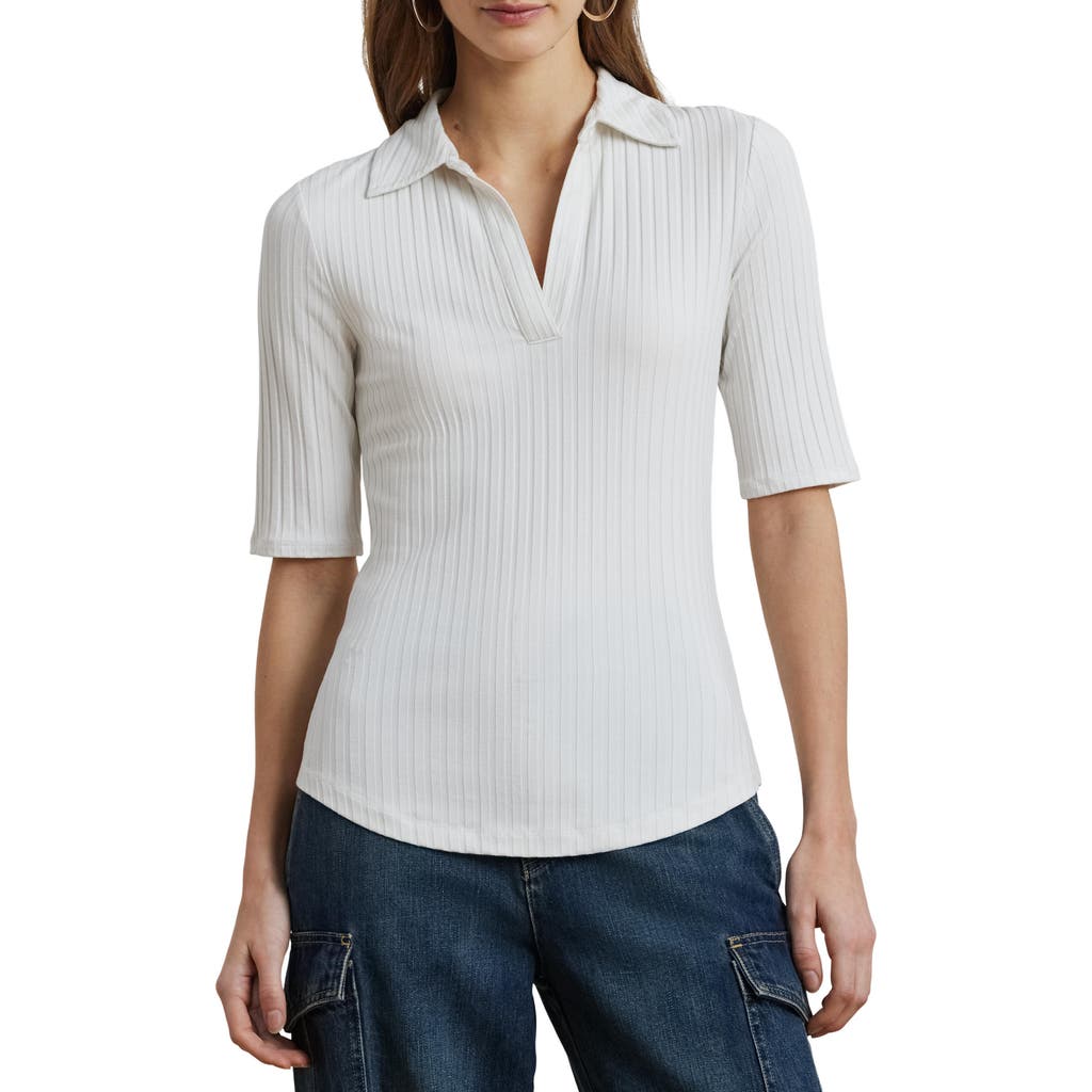 Shop Ralph Lauren Lauren Rib Polo Top In White