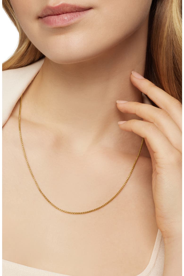 Box Chain Necklace in 18K Gold, 1.7mm, Alternate, color, 18KYG