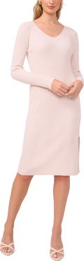 1.STATE Ribbed Long Sleeve Sweater Dress