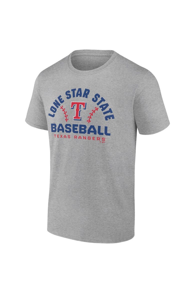Men's Fanatics Branded Heathered Gray Texas Rangers Iconic Go for Two T-Shirt, Alternate, color, Gray