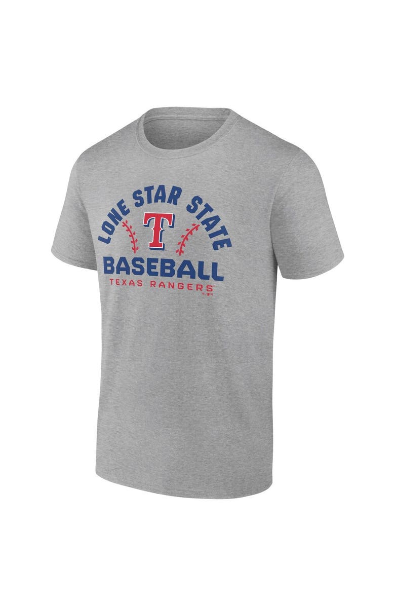 FANATICS Men's Fanatics Branded Heathered Gray Texas Rangers Iconic Go for Two T-Shirt, Alternate, color,