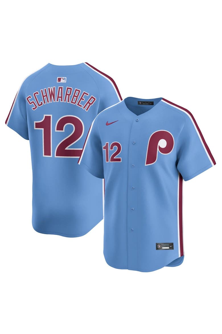 Men's Nike Kyle Schwarber Light Blue Philadelphia Phillies Alternate Limited Jersey, Main, color, Light Blue