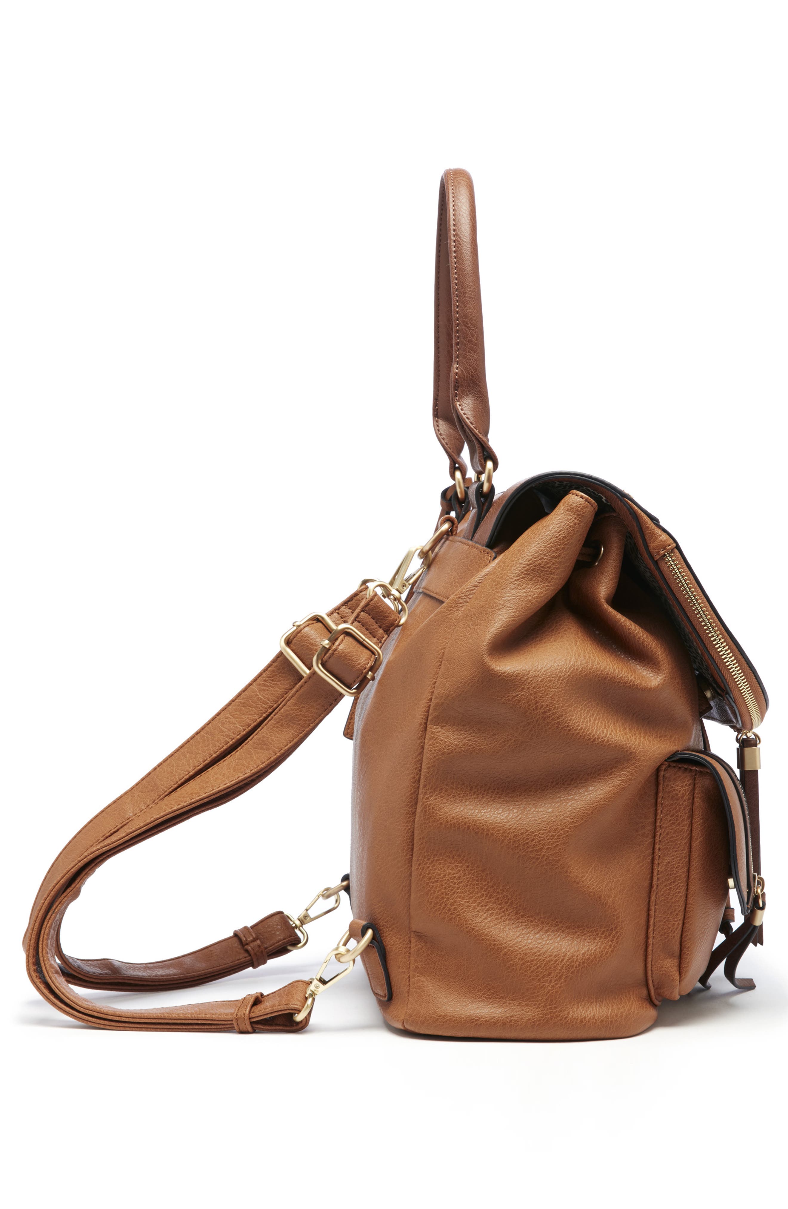 Sole Society Happy Faux Leather Backpack, Alternate, color, 