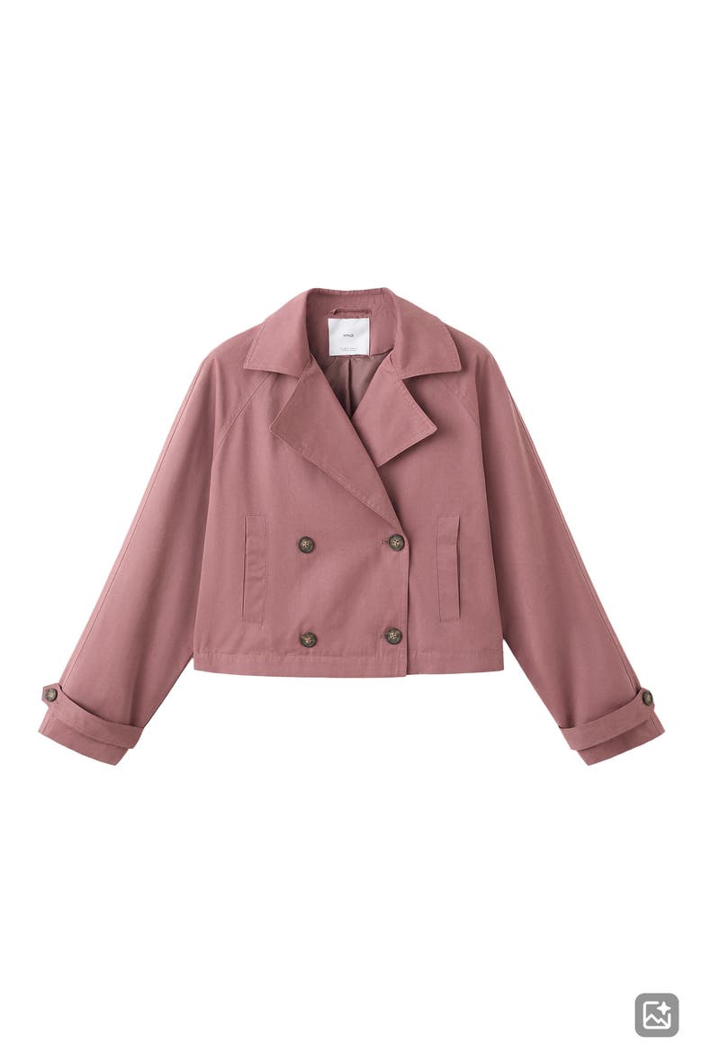 Double Breasted Crop Jacket, Alternate, color, PINK
