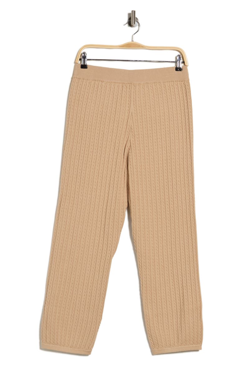 Cable Knit Joggers, Alternate, color, LIGHT CAMEL