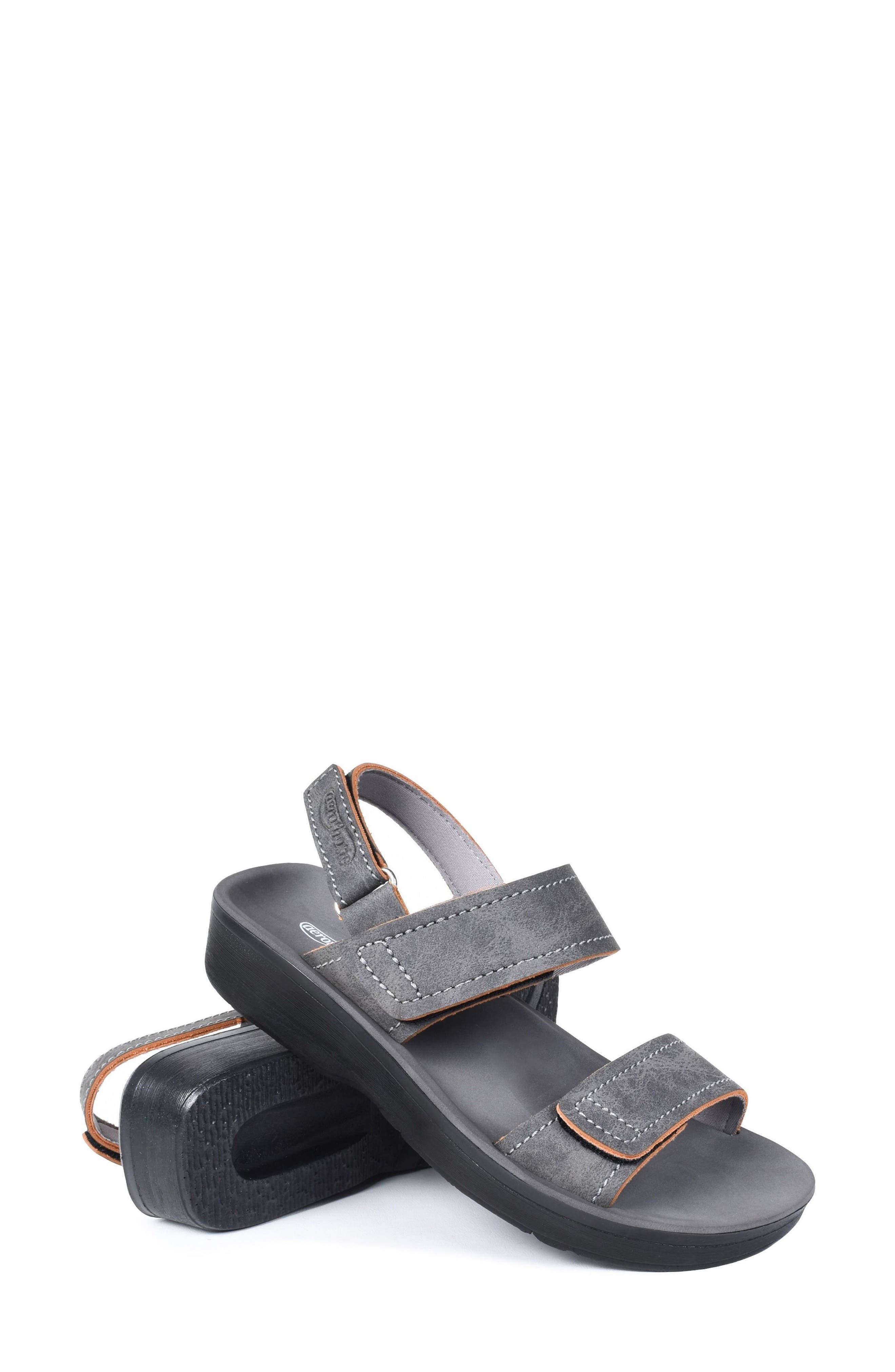 AEROTHOTIC Renee Adjustable Strap Sandal, Alternate, color, Grey