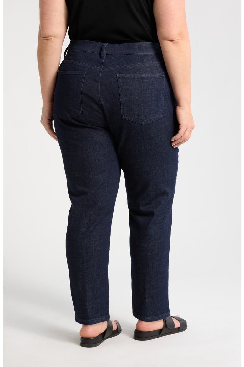 High Waist Slim Straight Jeans, Alternate, color, DEEP INDIGO