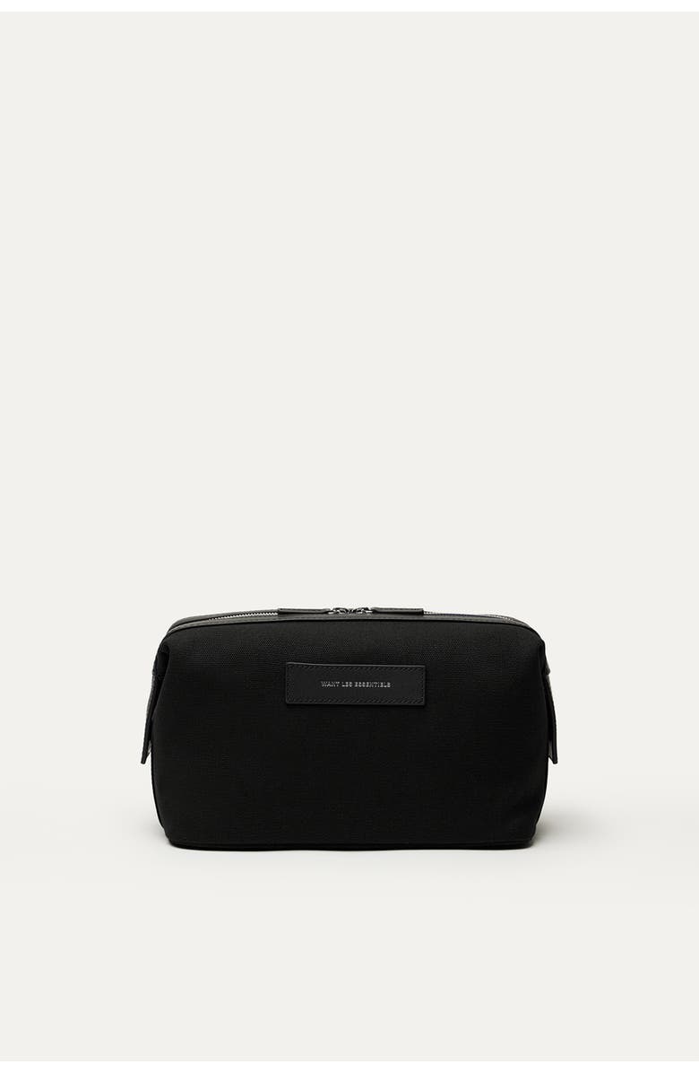 Want Les Essentiels Kenyatta Organic Cotton Canvas Toiletry Bag, Main, color, Black
