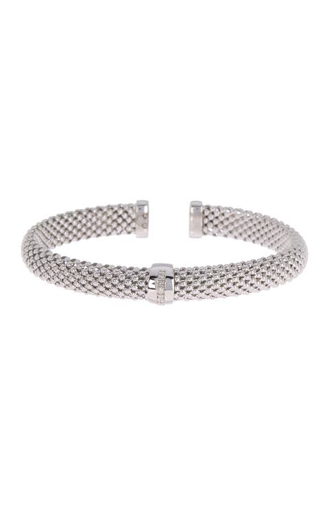 18K Gold Vermeil Diamond Bangle Bracelet - 0.12ct.