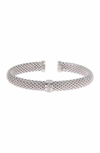 MESHMERISE 18K Gold Vermeil Diamond Bangle Bracelet - 0.12ct.