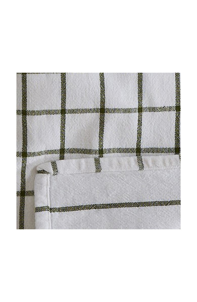 tag Classic Reversible Olive Green Windowpane Cotton Dishtowel, Alternate, color, Green