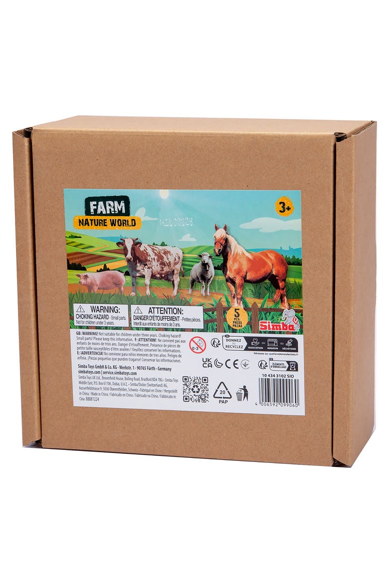 Farm Animals Set 5 Figurines Realistic Miniatures Kids 3+, Alternate, color, Multicolored