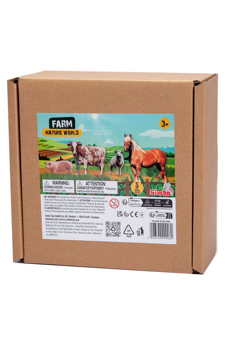 Simba Farm Animals Set 5 Figurines Realistic Miniatures Kids 3+, Alternate, color, Multicolored