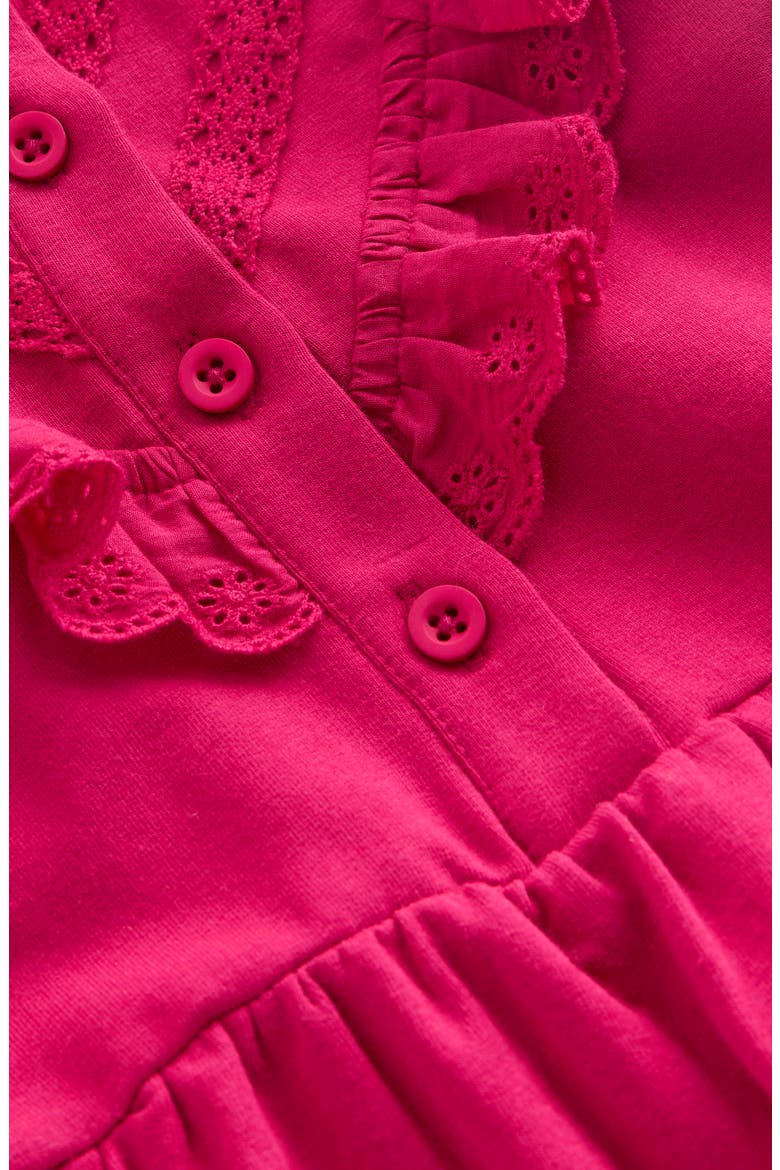 Kids' Ruffle Accent Long Sleeve Cotton Sweatshirt Dress, Alternate, color, CHERRY JAM