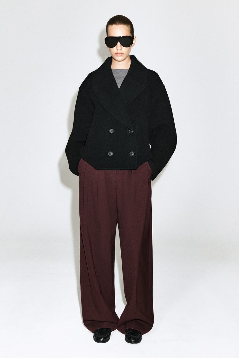 Oversized Double-Faced Wool Jacket, Alternate, color, BLACK