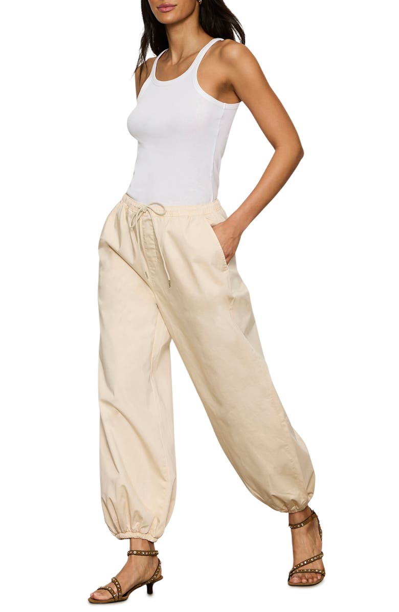 Sanctuary Float On Stretch Cotton Balloon Pants, Alternate, color, Summer Sand White