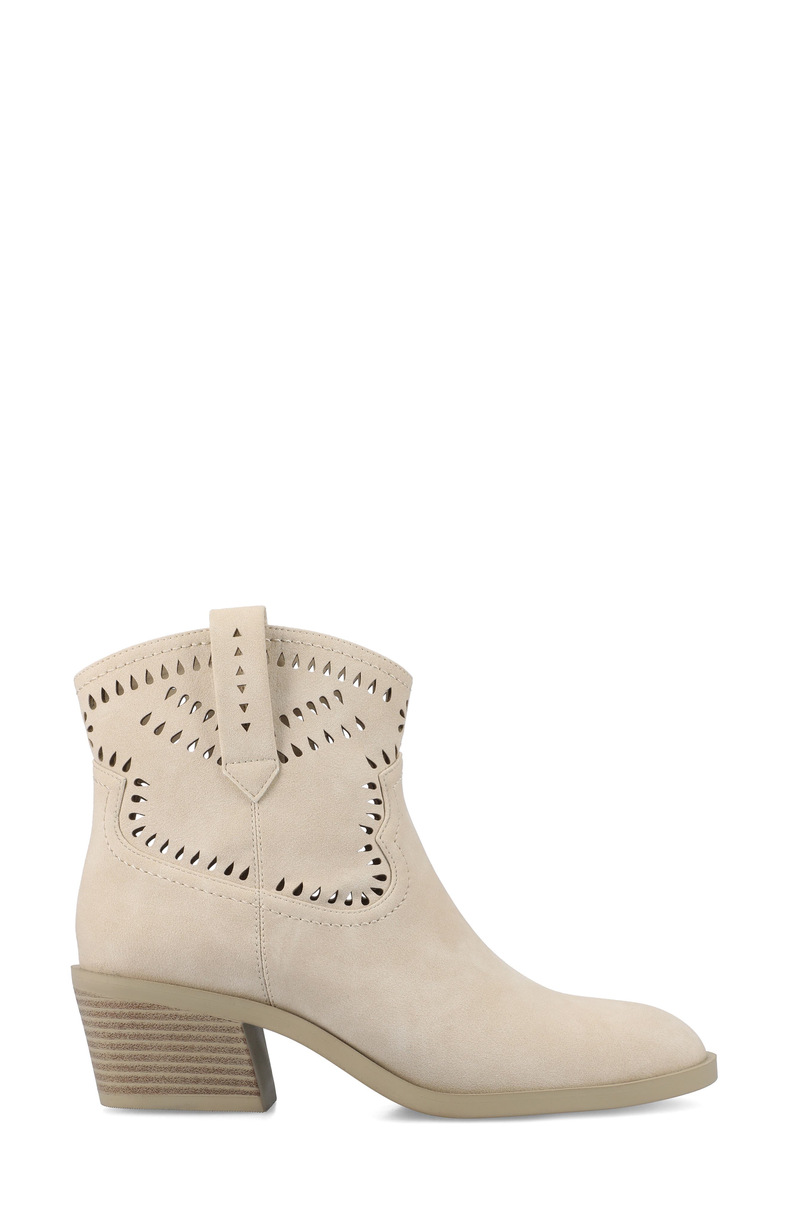 Eyelet Block Heel Bootie, Alternate, color, TAUPE