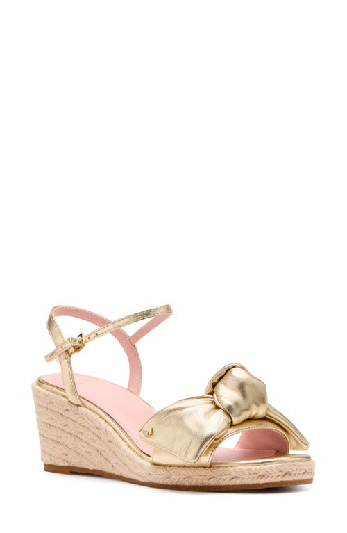 Kate Spade New York Leandra Ankle Strap Wedge Sandal In Pale Gold