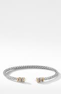 David Yurman Petite Helena 18K Gold Domes & Diamond Open Bracelet