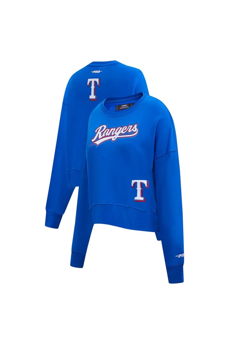 Women's Pro Standard  Royal Texas Rangers Game Day Classics Crewneck Pullover Sweatshirt, Main, color, Royal