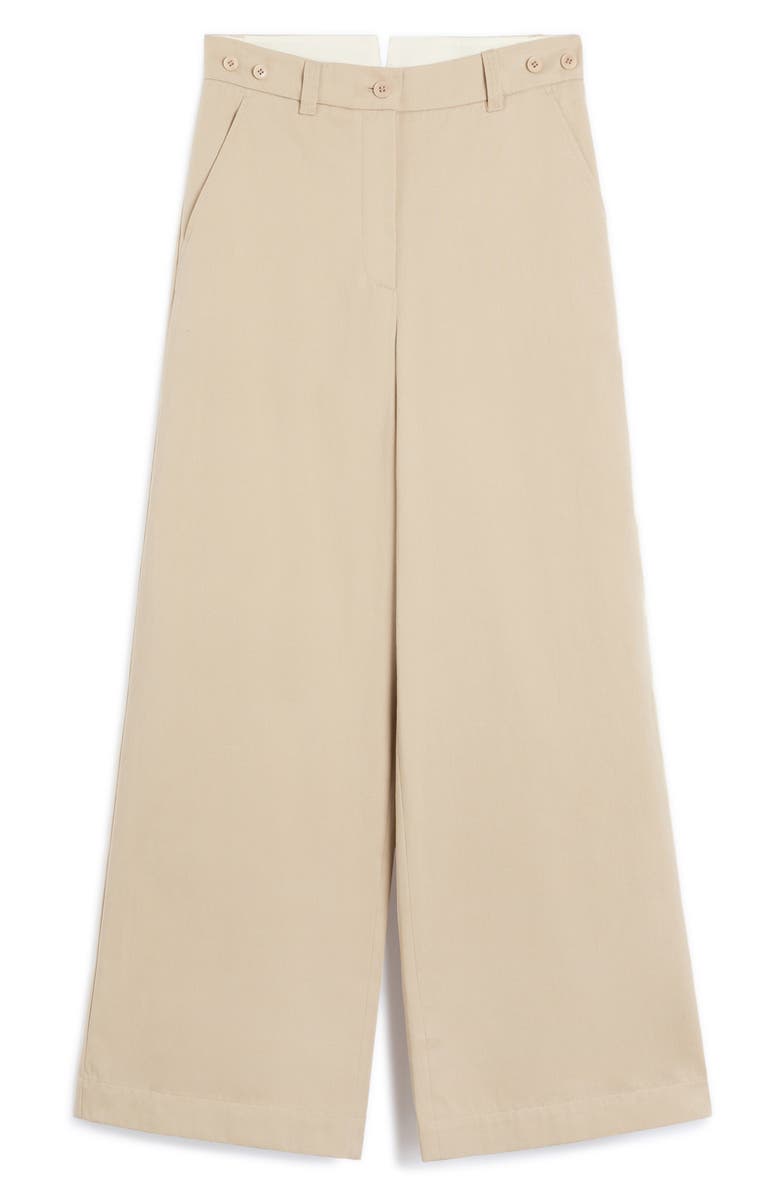Weekend Max Mara Alfeo Cotton Wide Leg Pants, Alternate, color, Beige