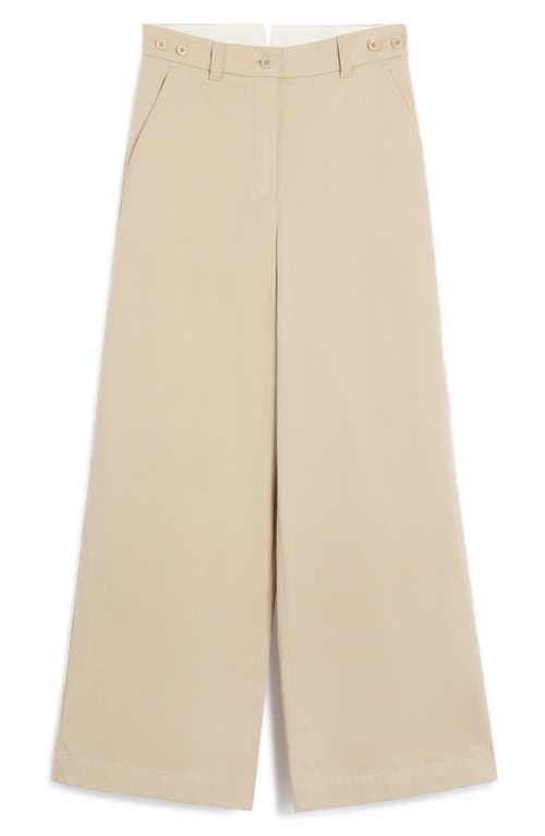 Weekend Max Mara Alfeo Cotton Wide Leg Pants In Neutral