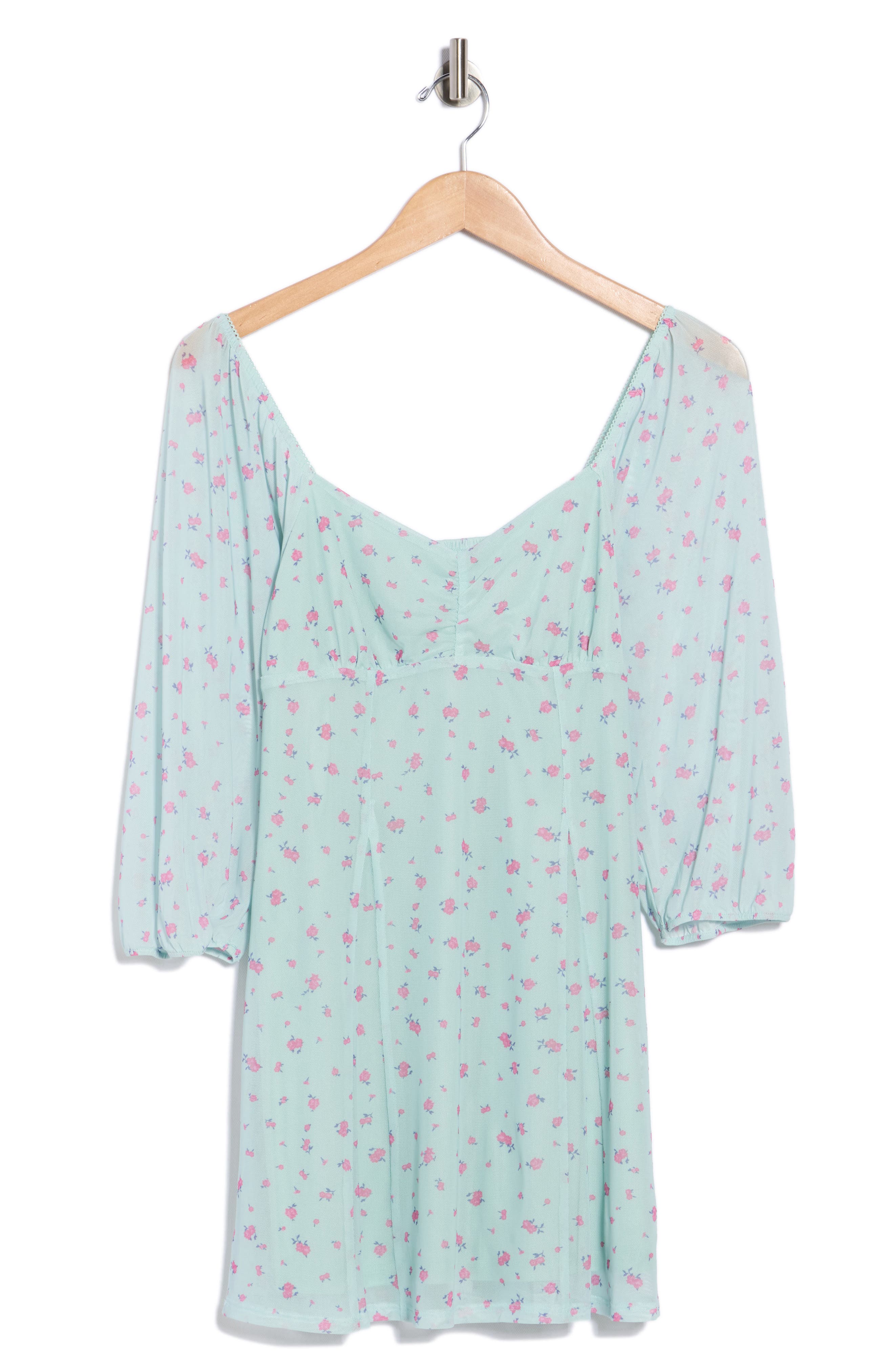 Abound Puff Sleeve Mesh Minidress