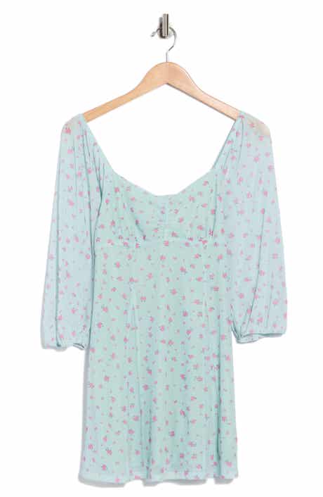 Abound Puff Sleeve Mesh Minidress