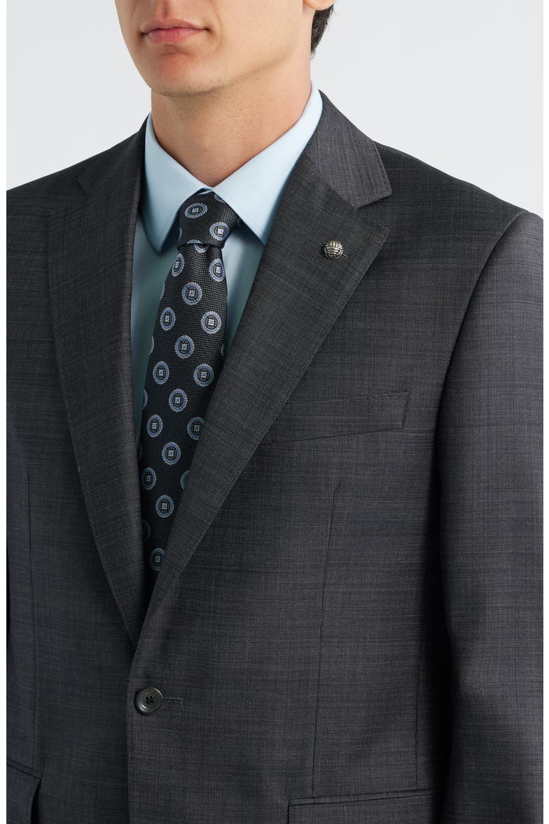 Esprit Contemporary Fit Charcoal Grey Mélange Wool Suit, Alternate, color, CHARCOAL