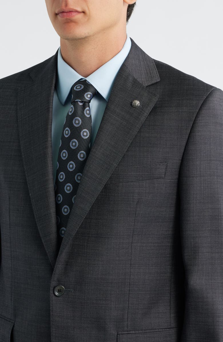 Jack Victor Esprit Charcoal Grey Mélange Wool Suit, Alternate, color, Charcoal