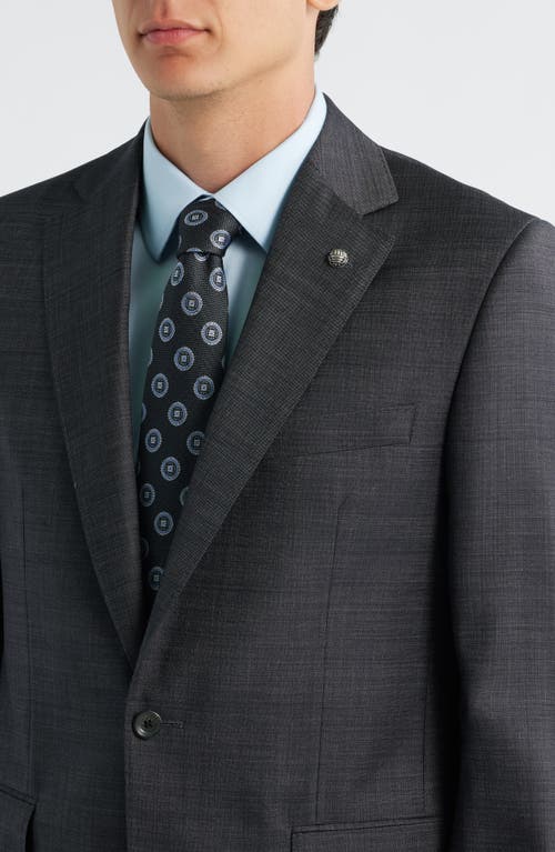 Jack Victor Esprit Charcoal Grey Mélange Wool Suit In Gray