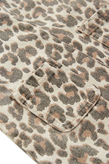 Kids' Leopard Print Denim Shift Dress