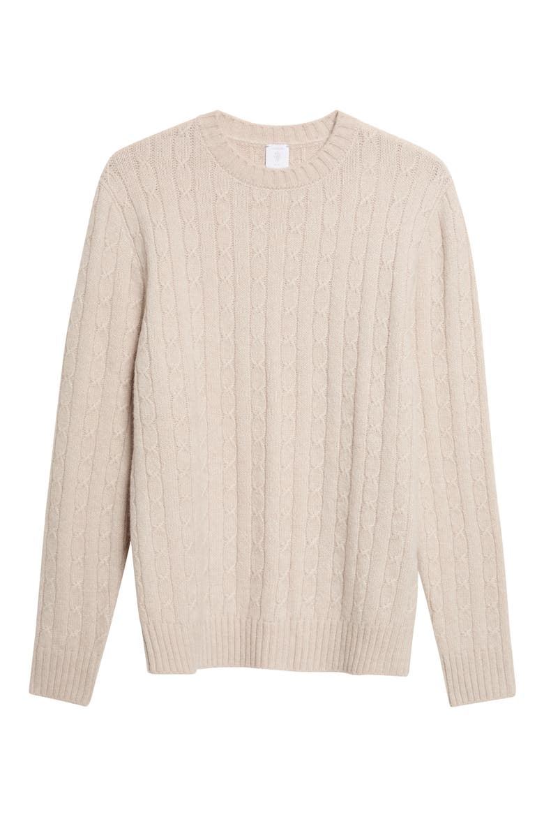 Cable Knit Cashmere & Silk Blend Sweater, Main, color, 02N SAND