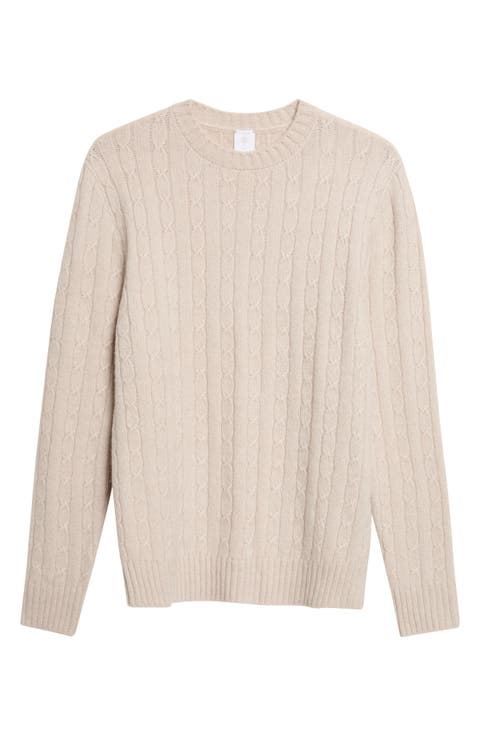 Cable Knit Cashmere & Silk Blend Sweater
