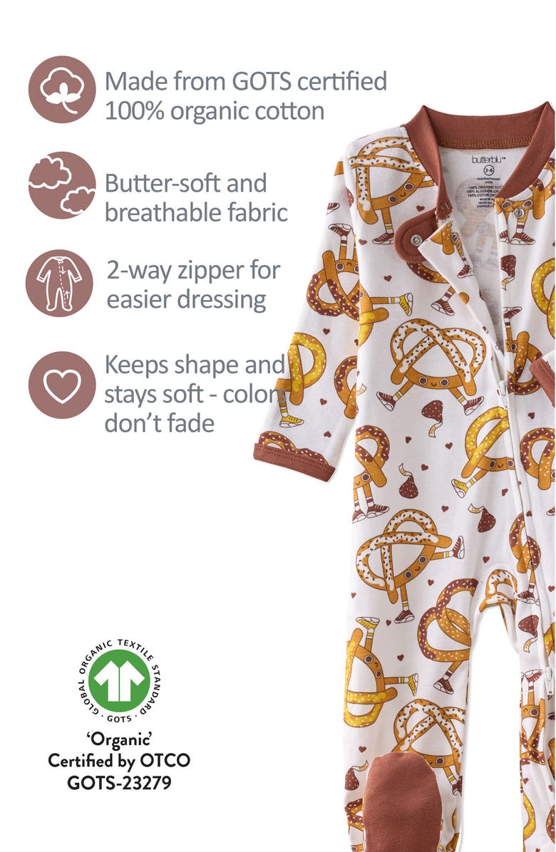 BUTTERBLU Scout Sleep & Play Organic Cotton Footie, Alternate, color,