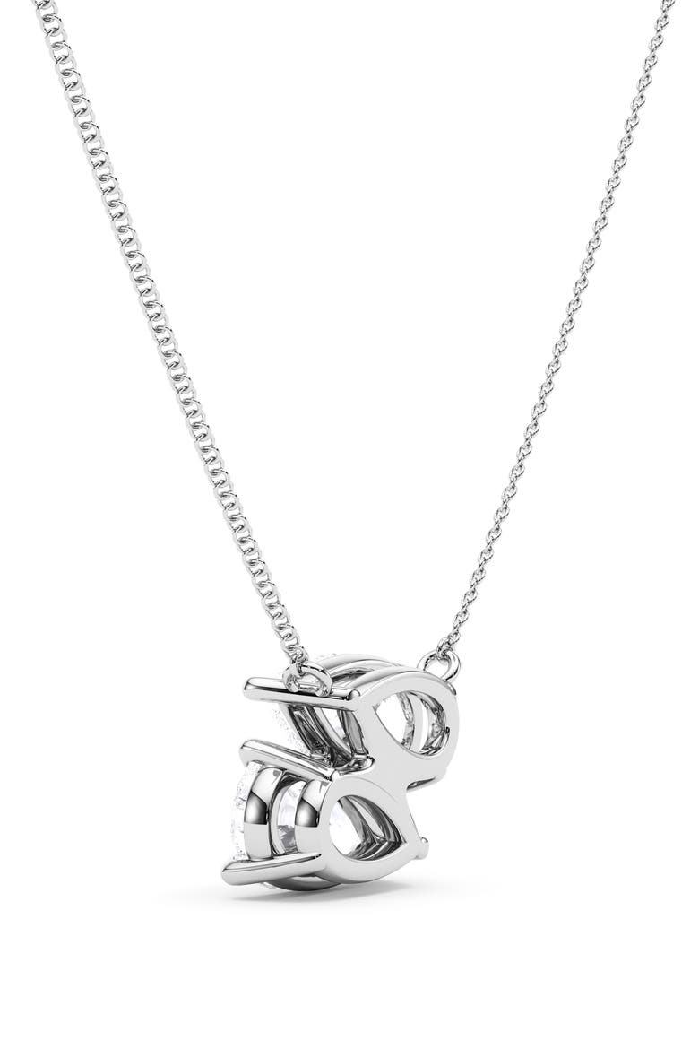 Lab Grown Diamond Twin Pear Cut Pendant Necklace, Alternate, color, 18K WHITE GOLD