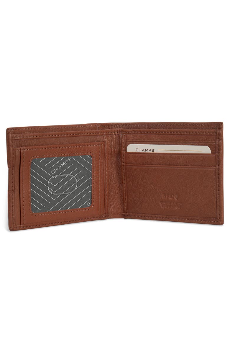 CHAMPS Onyx Leather RFID Bifold Wallet, Alternate, color, Brown