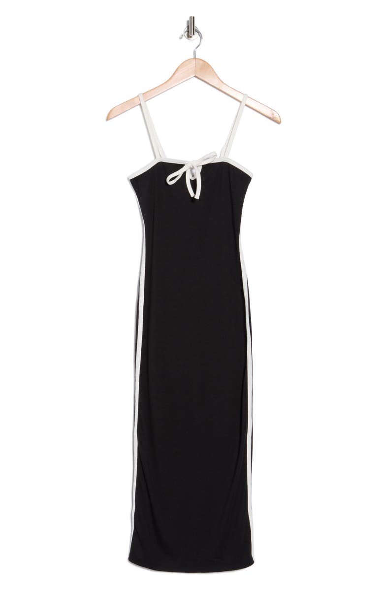 Madden Girl Cami Contrast Tie Front Midi Dress, Alternate, color,