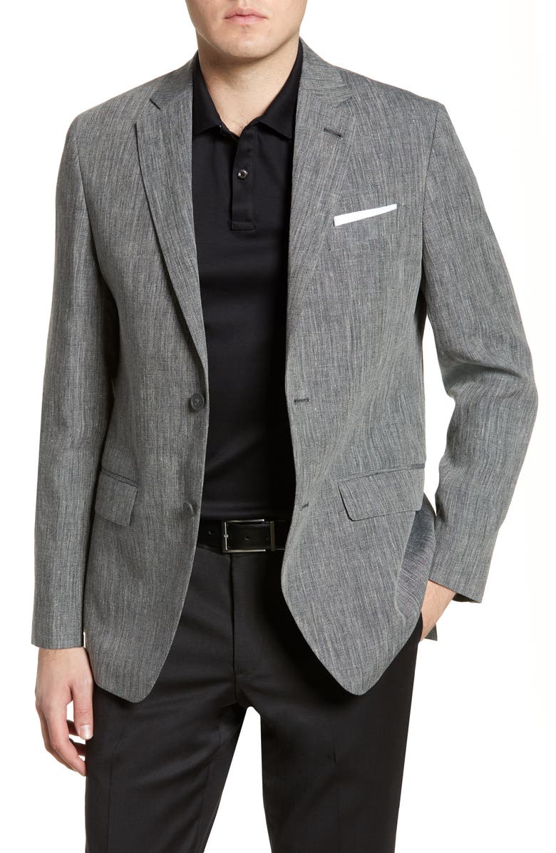 NORDSTROM MEN'S SHOP Mélange Linen Blazer, Main, color, 