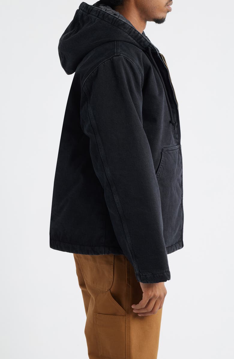 Carhartt Work In Progress Cleveland Hooded Jacket, Alternate, color, Black (Stone Washed)