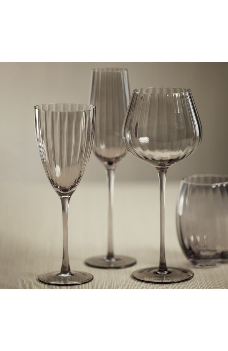 Zodax Malden Optic Set of 4 Champagne Flutes, Alternate, color, Gray