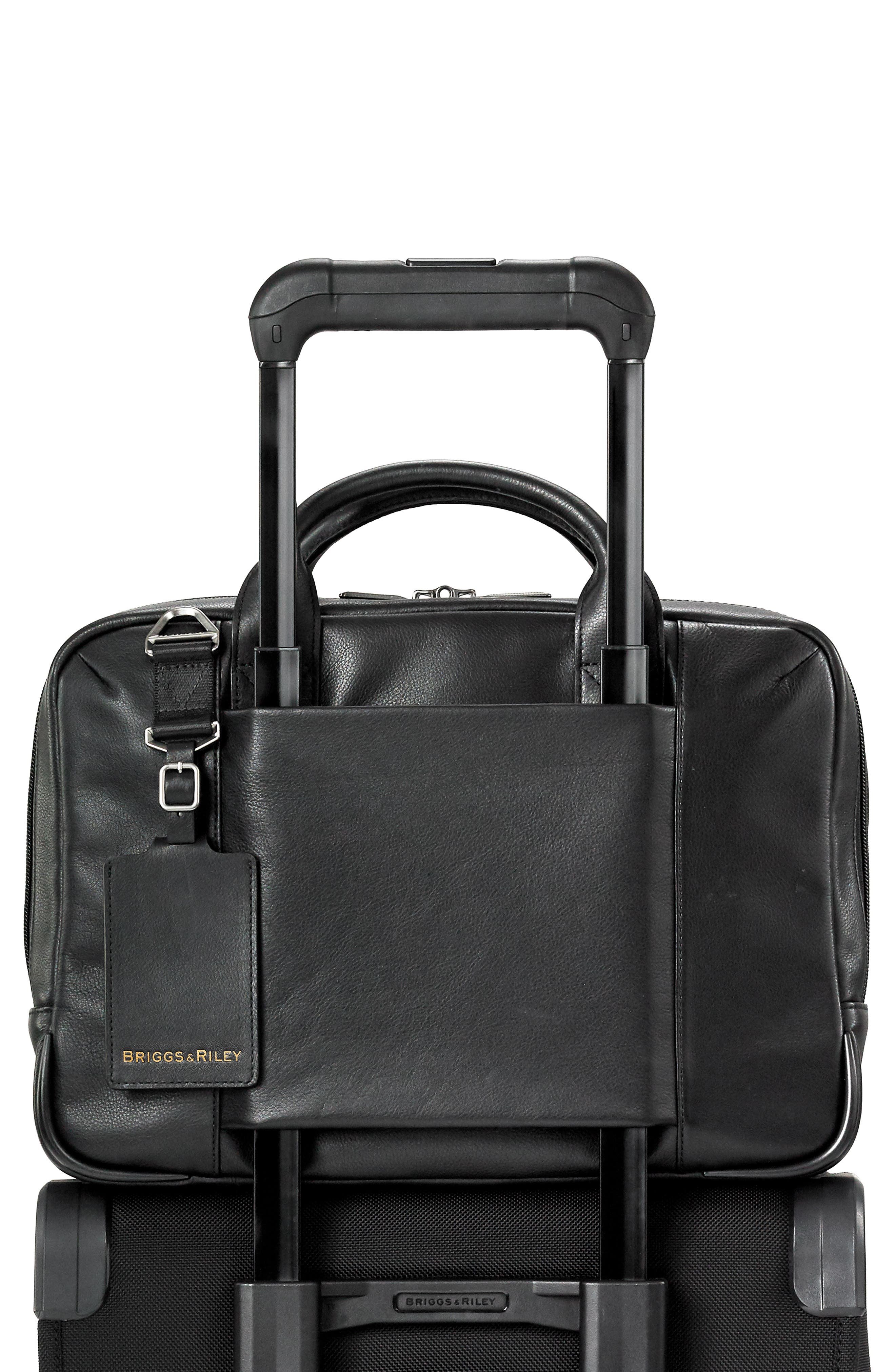 Briggs & Riley @work Slim Leather Laptop Briefcase, Alternate, color, 