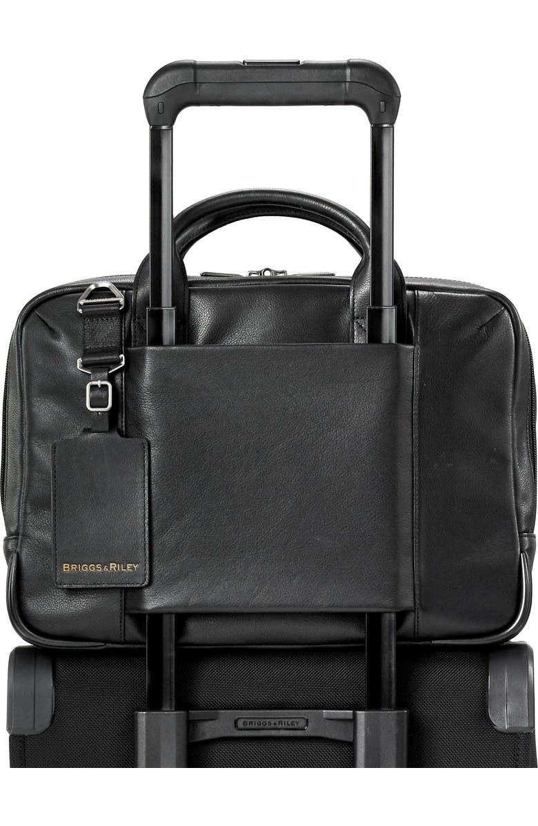 Briggs & Riley @work Slim Leather Laptop Briefcase, Alternate, color,