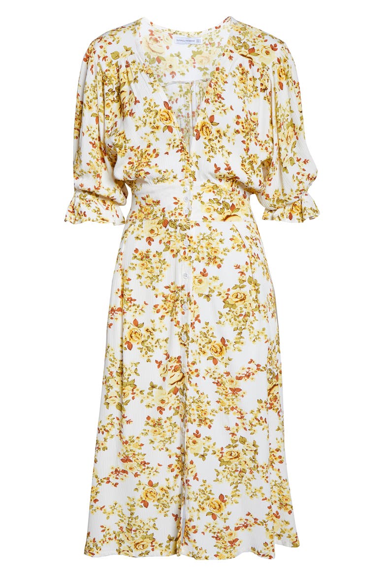 Rafa Floral Midi Dress, Alternate, color, GOLDIE FLORAL - OFF WHITE