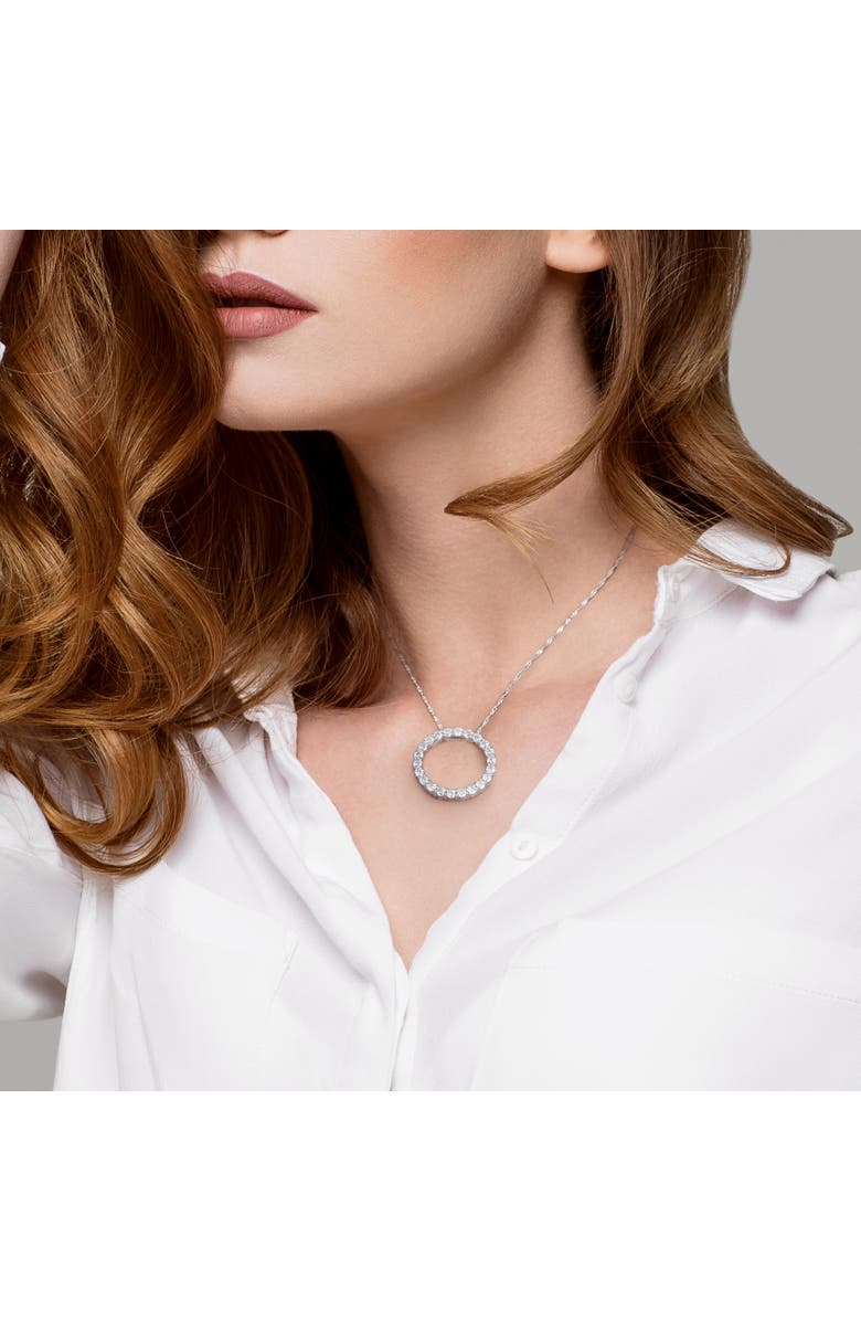 Julianna B. Circle Necklace 10k White Gold, Alternate, color, 