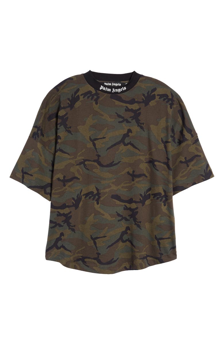Palm Angels Men's Oversize Camouflage Logo T-Shirt, Alternate, color, 