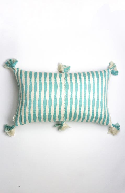 Antigua Classic Striped Handwoven Cotton Throw Pillow